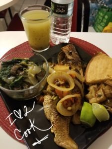 Pan Seared Yellow Tail Snapper over Sauteed Veggies